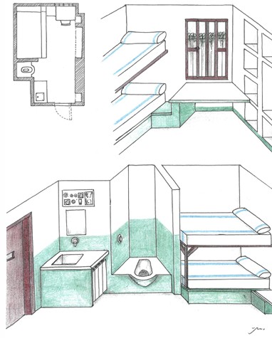 dibujo celda prisiones